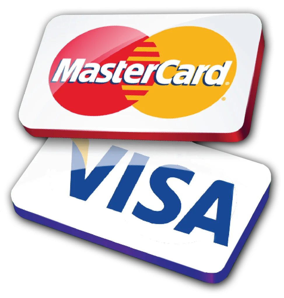 Mastercard and Visa logos